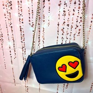 Olivia Miller Blue Emoji Crossbody Handbag